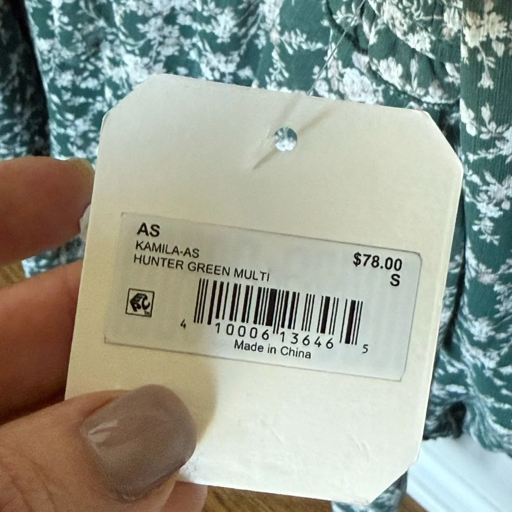 NWT Altar’d State green floral square neck tiered dress S - Picture 6 of 7